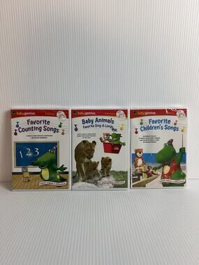 3 DVD Baby Genius NEW Lot Favorite Children's Songs Animals Counting Educational